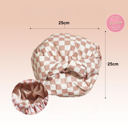 SATENYA Lüks Saten-Astarlı Esnek Duş Bonesi